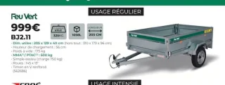 Remorque Feu Vert BJ2.11