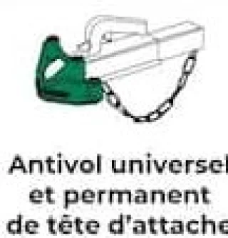 Feu Vert Antivol universel et permanent de tête d'attache