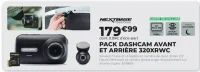 Pack Dashcam Avant et Arrière 320XRWC Nextbase