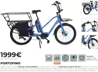 Vélo cargo électrique Portofino