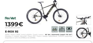 Vélo électrique Feu Vert E-ROX 92