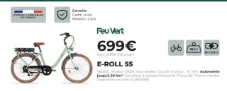 Vélo électrique Feu Vert E-ROLL 55