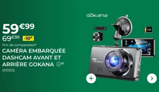 Caméra embarquée Dashcam avant et arrière Gokana
