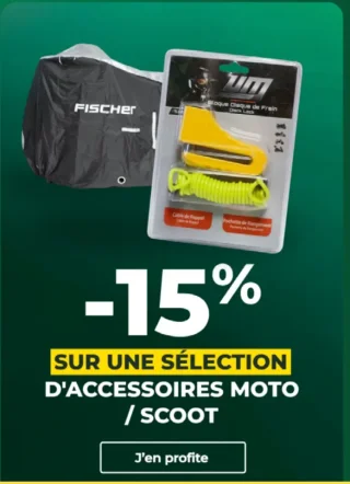 -15% sur une sélection d'accessoires moto / scoot