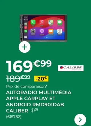 Autoradio multimédia Apple Carplay et Android RMD901DAB Caliber