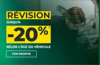 Jusqu'à -20% sur votre révision suivant l'âge de votre voiture