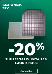 -20% sur les tapis unitaires caoutchouc Schonek et ZPV