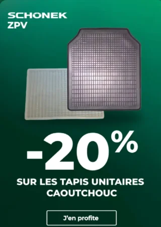 -20% sur les tapis unitaires caoutchouc Schonek et ZPV