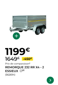 Remorque 232 RR X4 - 2 essieux