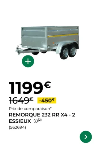 Remorque 232 RR X4 - 2 essieux
