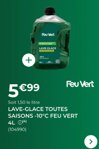 Lave-glace toutes saisons -10°C Feu Vert 4L
