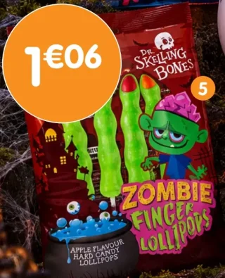 Dr. Skelling Bones Sucettes doigts zombie - 80 g