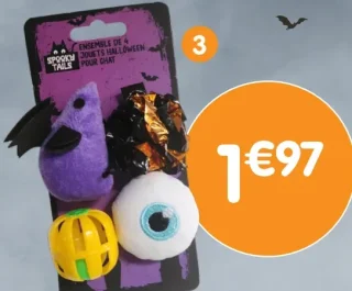 Spooky Tails Lot de 4 jouets pour chat