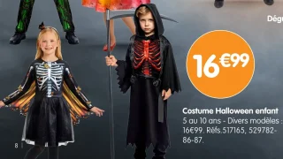 Costume Halloween enfant 5 au 10 ans