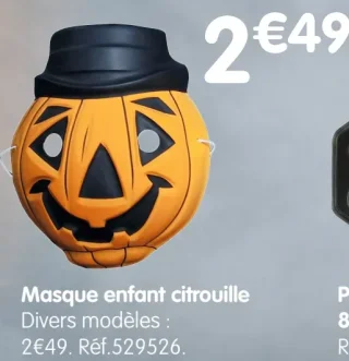 Masque enfant citrouille