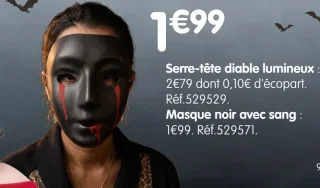 Masque noir avec sang