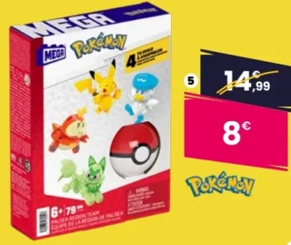 Mega Pokémon 4 Figurines à Construire et 1 Pokéball