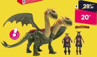 Pack Dragons Zippleback 35 cm et 2 figurines Viking