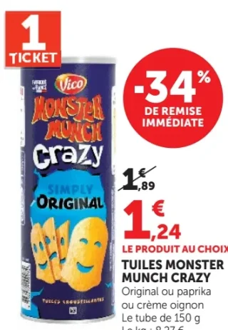 Tuiles Monster Munch Crazy Simply Original Vico