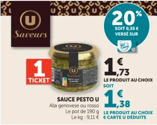 Sauce Pesto U Saveurs Alla genovese ou rosso