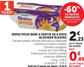 Repas pour bebe a partir de 8 mois Blediner Bledina