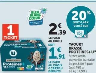 Yaourt brassé Proteines+ U