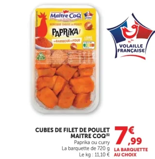 Cubes de filet de poulet Maitre Coq