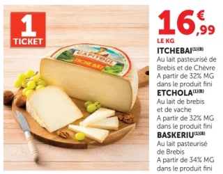 Fromage de Brebis et de Chèvre Capitoul Itchebai / Etchola / Baskeriu