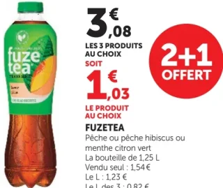 Fuzetea Pêche, pêche hibiscus ou menthe citron vert