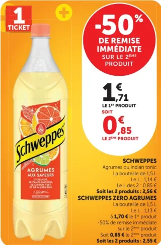 Schweppes Agrumes ou indian tonic