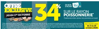 Offre Exclusive 34% sur le rayon Poissonnerie