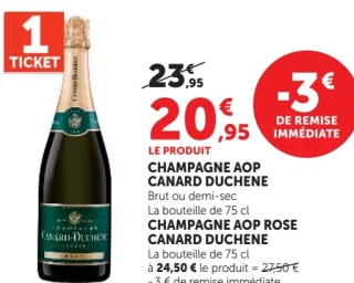 Champagne AOP Canard-Duchêne Brut ou demi-sec