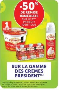 La gamme des crèmes Président
