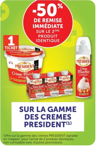 La gamme des crèmes Président