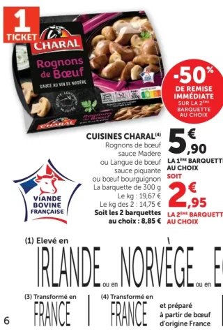 Cuisines Charal Rognons de boeuf sauce Madère