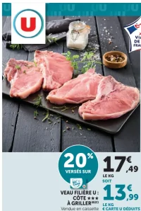 Veau Filière U : Côte *** à griller