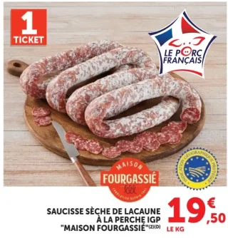 Saucisse sèche de Lacaune à la perche IGP "Maison Fourgassié"