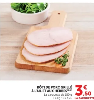 Rôti de porc grillé à l'ail et aux herbes