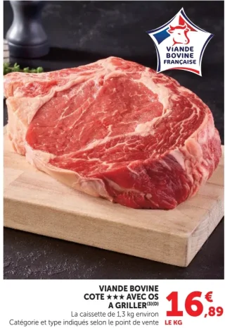 VIANDE BOVINE COTE ★★★ AVEC OS A GRILLER