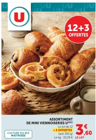 Assortiment de mini viennoiseries U