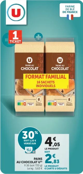 Pains au chocolat U Format Familial