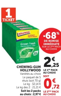 Chewing-gum Hollywood Green Fresh