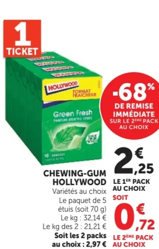 Chewing-gum Hollywood Green Fresh