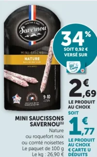 Mini Saucissons Nature Savernou