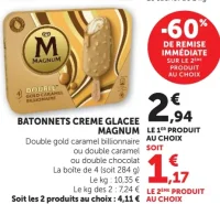 BATONNETS CREME GLACEE MAGNUM Double gold caramel billionaire