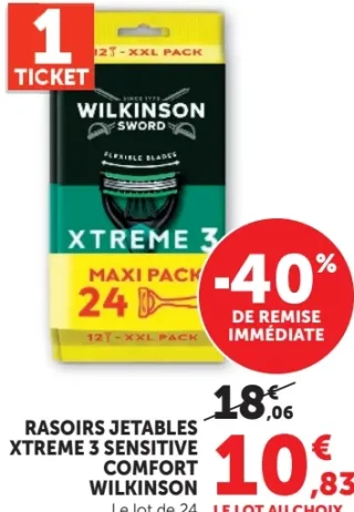 Rasoirs Jetables Xtreme 3 Sensitive Comfort Wilkinson