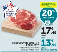 Viande bovine côte*** à griller