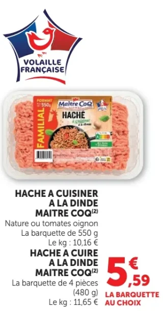 Haché à cuisiner ou haché à cuire à la dinde Maître CoQ
