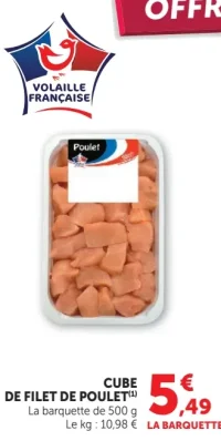 Cube de filet de poulet