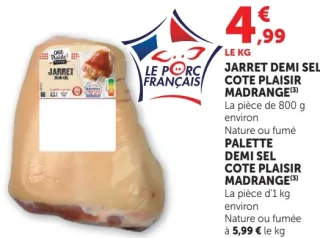 Jarret demi sel ou Palette demi sel Cote Plaisir Madrange
